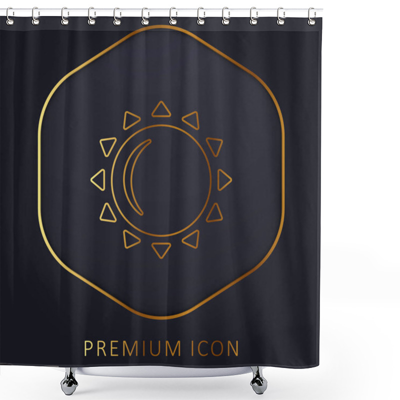 Personality  Big Sun golden line premium logo or icon shower curtains