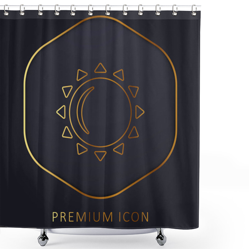 Personality  Big Sun Golden Line Premium Logo Or Icon Shower Curtains