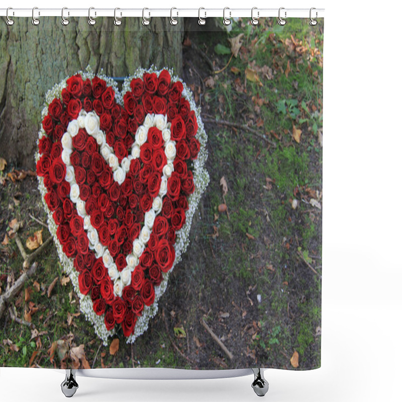 Personality  Hearth Shaped Sympathy Floral Arrangement Shower Curtains