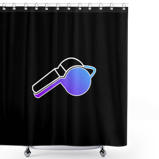 Personality  Black And White Whistle Variant Blue Gradient Vector Icon Shower Curtains