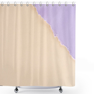 Personality  Close-up Shot Of Beige And Lilac Papers Texture For Background Shower Curtains