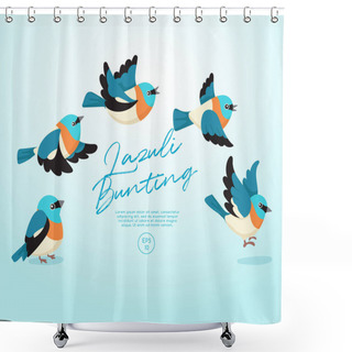 Personality  Flying Birds Collection Isolated On Pastel Background : Vector Illustration Shower Curtains