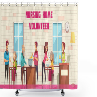 Personality  Nursing Home Volunteers Banner Shower Curtains