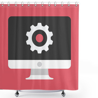Personality  Vector Computer Display And Gear Icon Shower Curtains