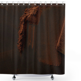 Personality  Top View Of Gourmet Cocoa Powder On Black Background Shower Curtains