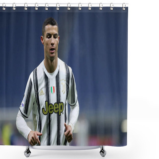 Personality  Milano, Italy. 17th January 2021 . Cristiano Ronaldo Of Juventus Fc  During The Serie A Match Between Fc Internazionale And Juventus Fc. Shower Curtains