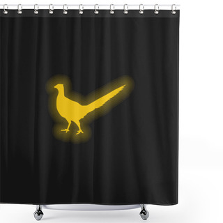 Personality  Bird Peasant Animal Shape Yellow Glowing Neon Icon Shower Curtains