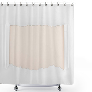 Personality  Ripped White Textured Paper With Curl Edges On Ivory Background  Shower Curtains