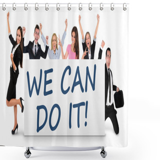 Personality  We Can Do It Word Shower Curtains