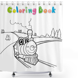 Personality  Train Coloring Page Vector Shower Curtains