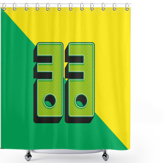 Personality  Archives Green And Yellow Modern 3d Vector Icon Logo Shower Curtains