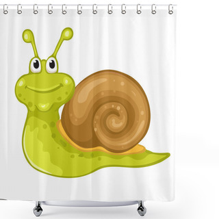 Personality  Funny Snail Cartoon Shower Curtains