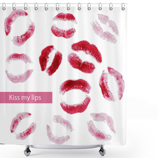 Personality  Vector Background With Kisses. Shower Curtains