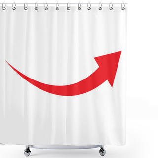 Personality  Red Arrow Icon On White Background. Flat Style. Arrow Icon For Y Shower Curtains