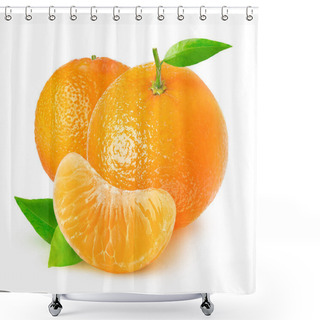 Personality  Isolated Citrus Fruits. Tangerines On White Background With Clipping Path Shower Curtains