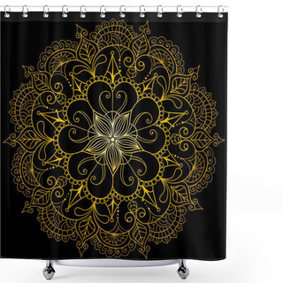 Personality  The Contour Of The Golden Mandala. Magic Symbol Shower Curtains