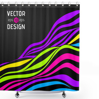 Personality  Vector Abstract Waves Background Shower Curtains