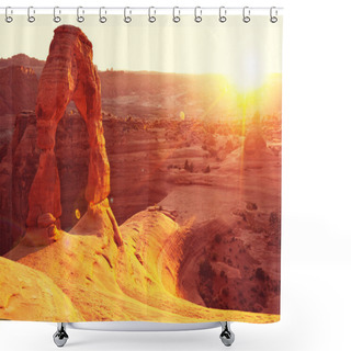 Personality  Delicate Arch In USA Shower Curtains