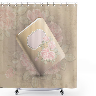 Personality  Floral Design Of Notebook. Vector Shower Curtains