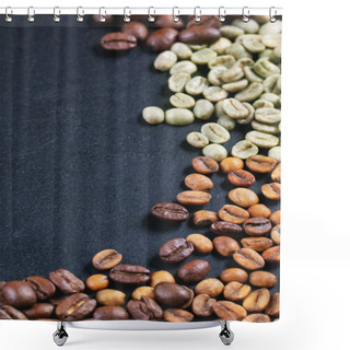 Personality  Green, Brown And Black Coffee On Chalckboard Shower Curtains