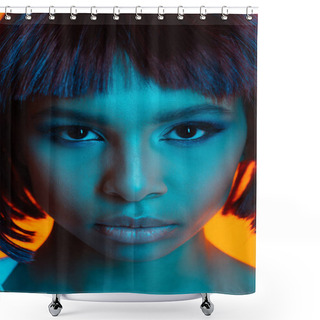 Personality  African American Girl Looking At Camera Shower Curtains
