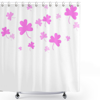 Personality  Vector Clover Seamless Background Illustration Isolated On A White Shower Curtains