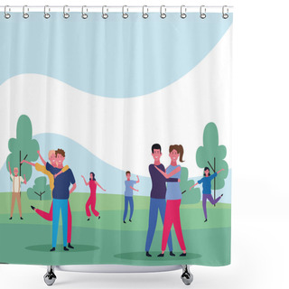 Personality  Dancing People Avatar Shower Curtains