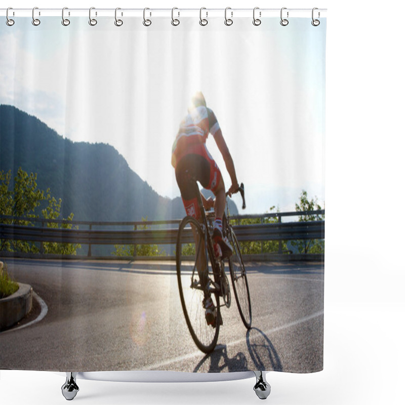 Personality  Road cyclist shower curtains