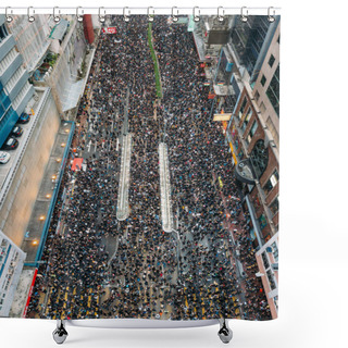 Personality  HONG KONG, JUN 16: Two Millions Of Hong Kong People Come Out To Fight Against Extradition Bill On 16 June 2019. Almost 30 Per Cent Of Hongkongers Come Out To Call For The Withdrawal Of The Controversial Extradition Bill. Shower Curtains