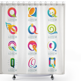 Personality  Logo Letter Element And Abstract Web Icon Shower Curtains