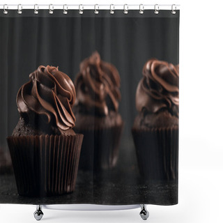 Personality  Tasty Chocolate Cupcakes Shower Curtains
