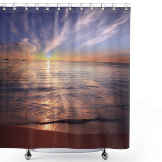 Personality  Surf At Sunset Sea Beach Shower Curtains