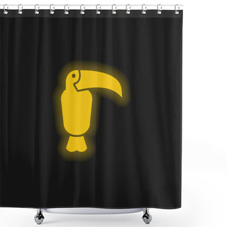 Personality  Animal Yellow Glowing Neon Icon Shower Curtains