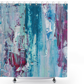 Personality  Close Up Of Blue And Purple Brush Strokes Of Oil Paint Shower Curtains