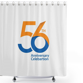 Personality  56 Th Anniversary Celebration Vector Template Design Illustration Shower Curtains