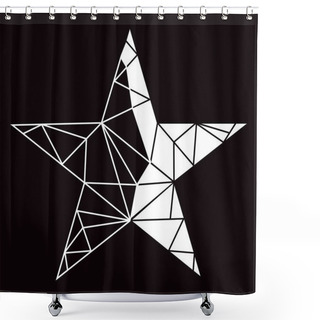 Personality  Geometrical Diamond Star. Hand Drawn Vector Illustration. Shower Curtains