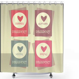 Personality  Passport Cover, Vector Design Shower Curtains