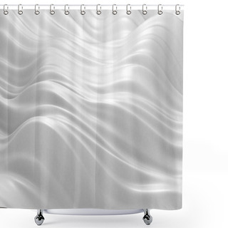 Personality  White Abstract Liquid Wavy Background. 3d Render Illustration Shower Curtains