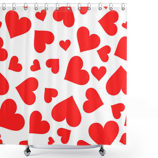 Personality  Hearts. Heart Seamless Pattern. Colorful Hearts. Packaging Design For Gift Wrap. Abstract Geometric Modern Background. Vector Illustration. Art Deco Style Shower Curtains