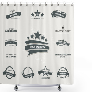 Personality  Set Of Vintage Retro Premium Quality Badges And Labels Shower Curtains