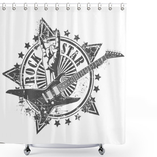 Personality  Rock Star Stamp Shower Curtains