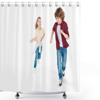 Personality  Kids Playing In Play Catch-up Shower Curtains