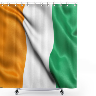 Personality  3D Illustration Of The Flag Of The Ivory Coast Waving In The Wind. Shower Curtains