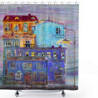 Personality  Lonely Old Lantern At The Street Shower Curtains