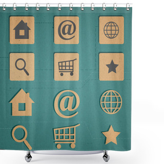 Personality  Web Icons Set. Internet Icons Collection. Shower Curtains