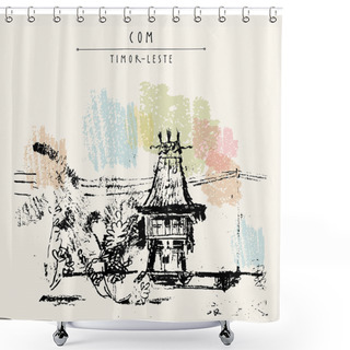 Personality  Sacred House In Com, East Timor  Shower Curtains