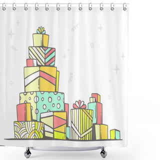 Personality  Large Pile Of Gifts Shower Curtains