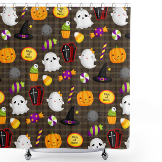 Personality  Cute Halloween Background Shower Curtains