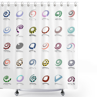 Personality  Spiral And Rotation Design Elements.  Shower Curtains