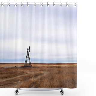 Personality  Lonesome Windmill Shower Curtains
